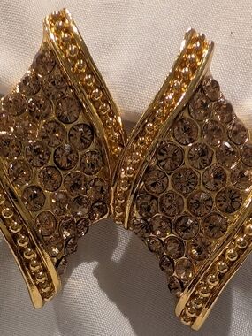 Gold Crystal Statement Earrings - Unbranded